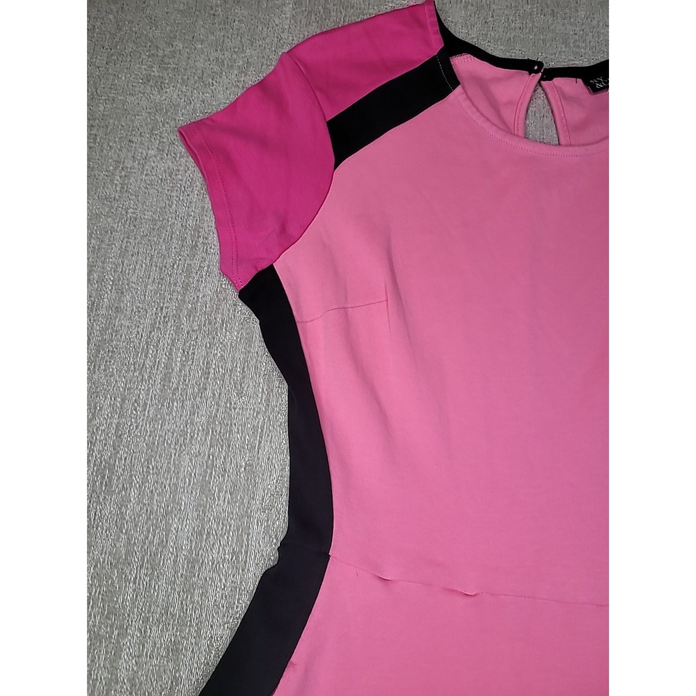New York And Company Pink & Black Color Block Fit & Flare Womens Small Dress - Picture 5 of 14